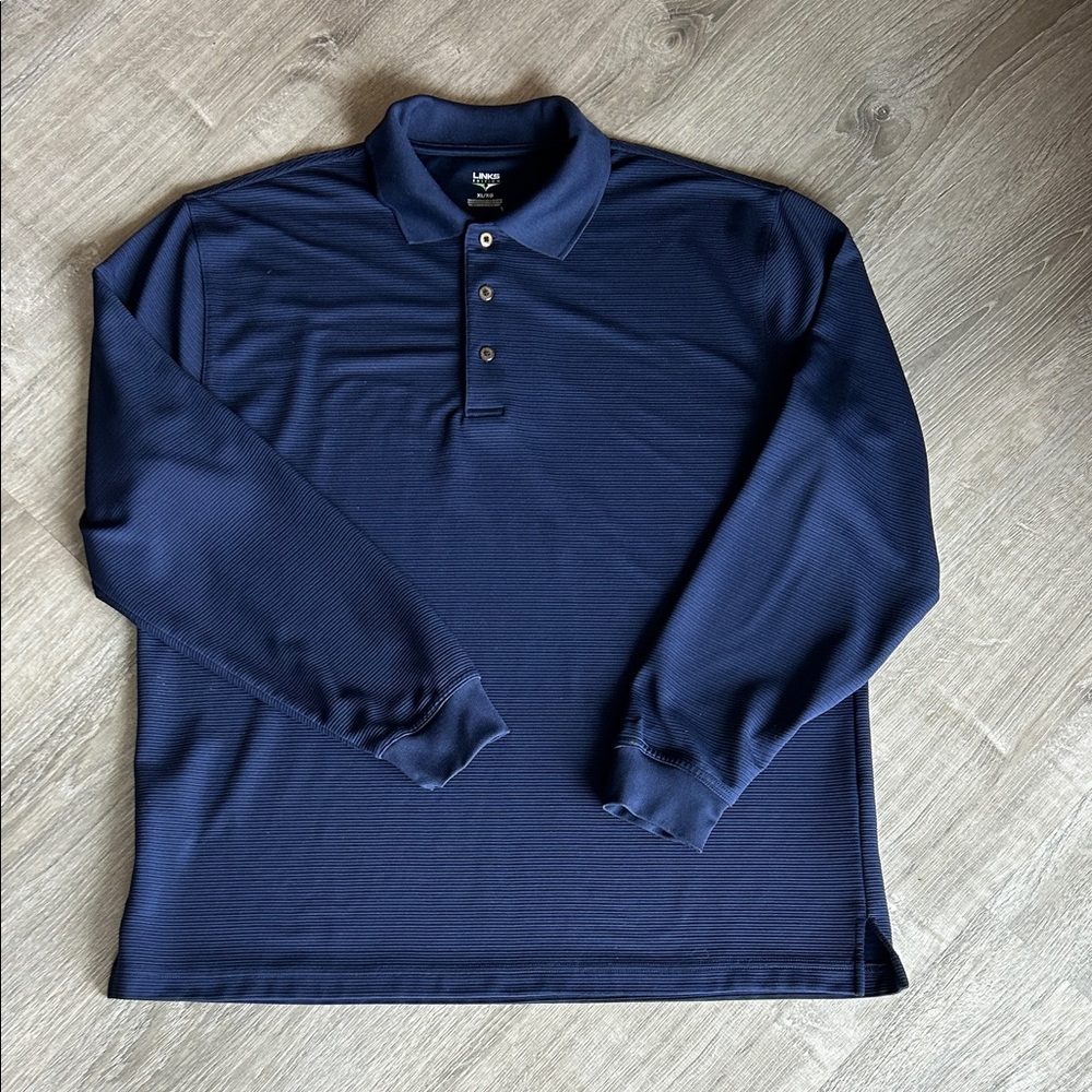 Links Edition Men's Navy Long Sleeve Polo
